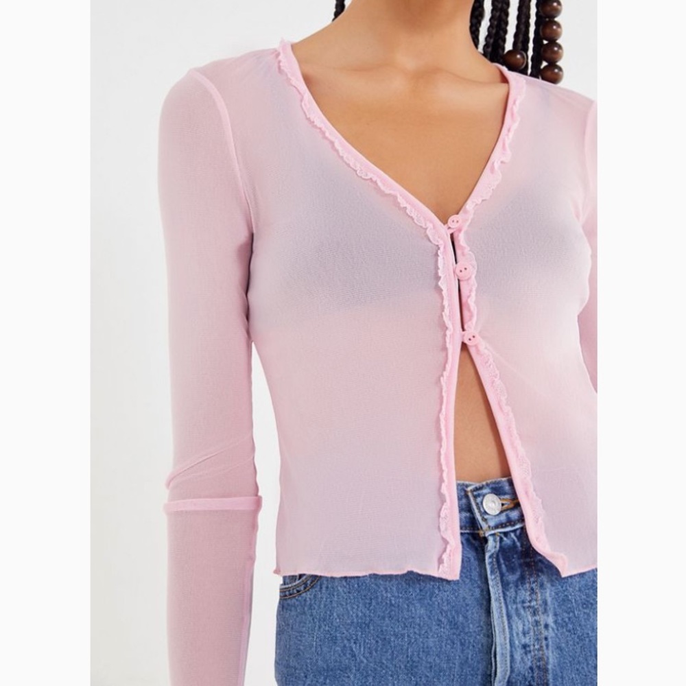 Pink mesh top